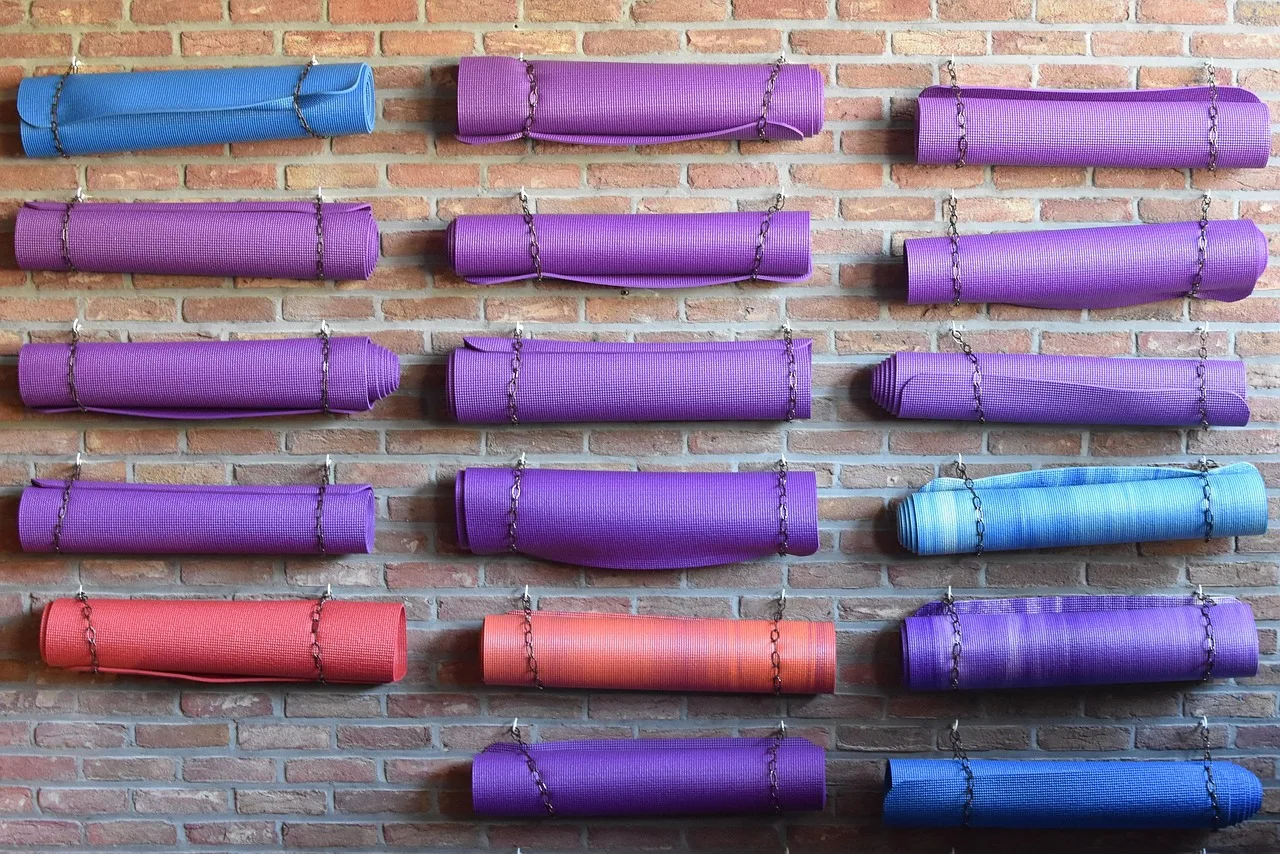 yoga mat, mats, colors, yoga, wall, relaxation, purple, international yoga day, yoga studio, yoga mat, yoga mat, yoga mat, yoga mat, yoga mat, yoga. BC Yoga Studio Class Size: How Many Mats Fit Legally?