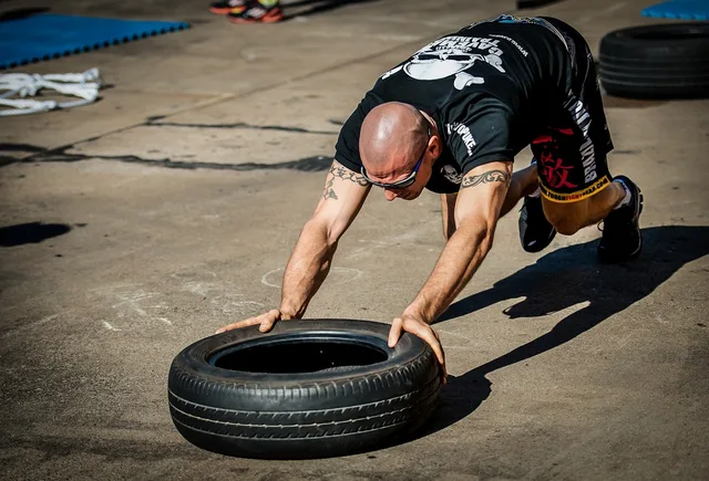 tyre push, tyre workout, training, gym, functional training, tire, tyre, athlete, physical, trainer, crossfit, fitness, brown fitness, brown gym, brown training, brown workout. Fitness studio team training checklist owners reuse