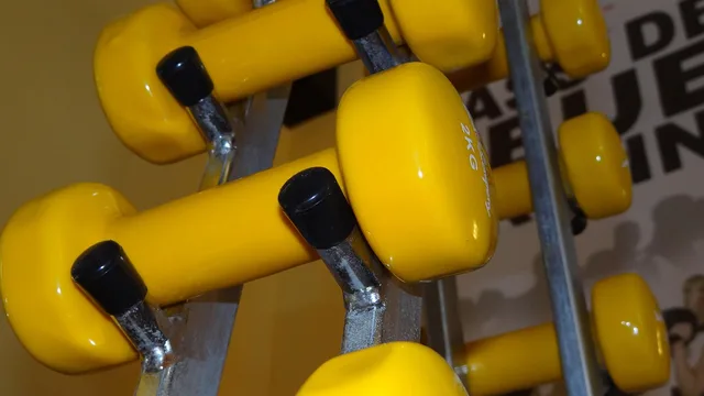 dumbbells, yellow, weight training, fitness, fitness, fitness, fitness, fitness, fitness. Fitness studio equipment checklist by zone