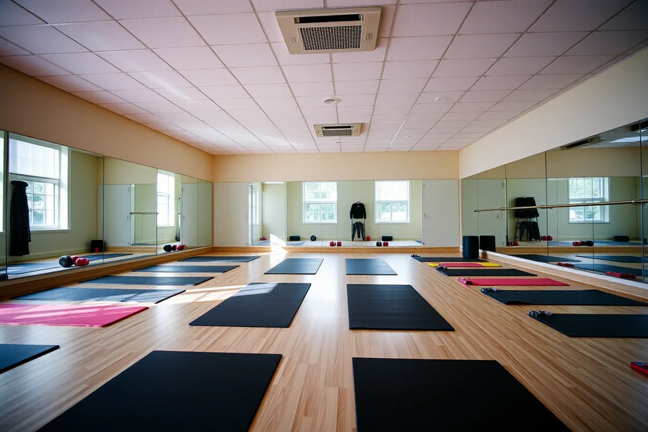 Wide view of a studio room showing its real floor size (Getting a fitness studio owners found locally: SEO checklist)